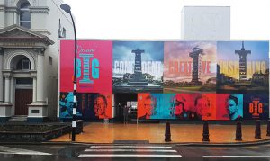 Tay Street hoardings feature the new branding